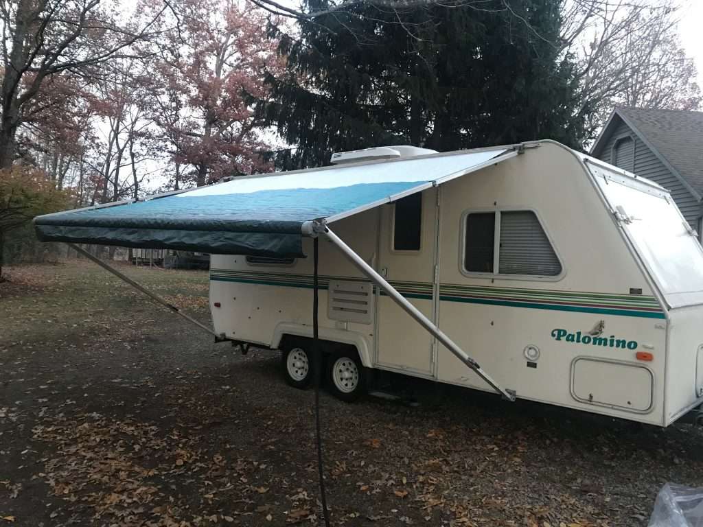 RV replacement fabric installation