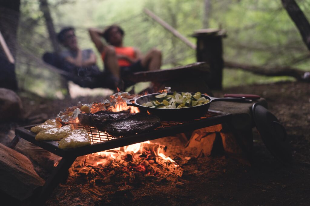 cooking over campfire