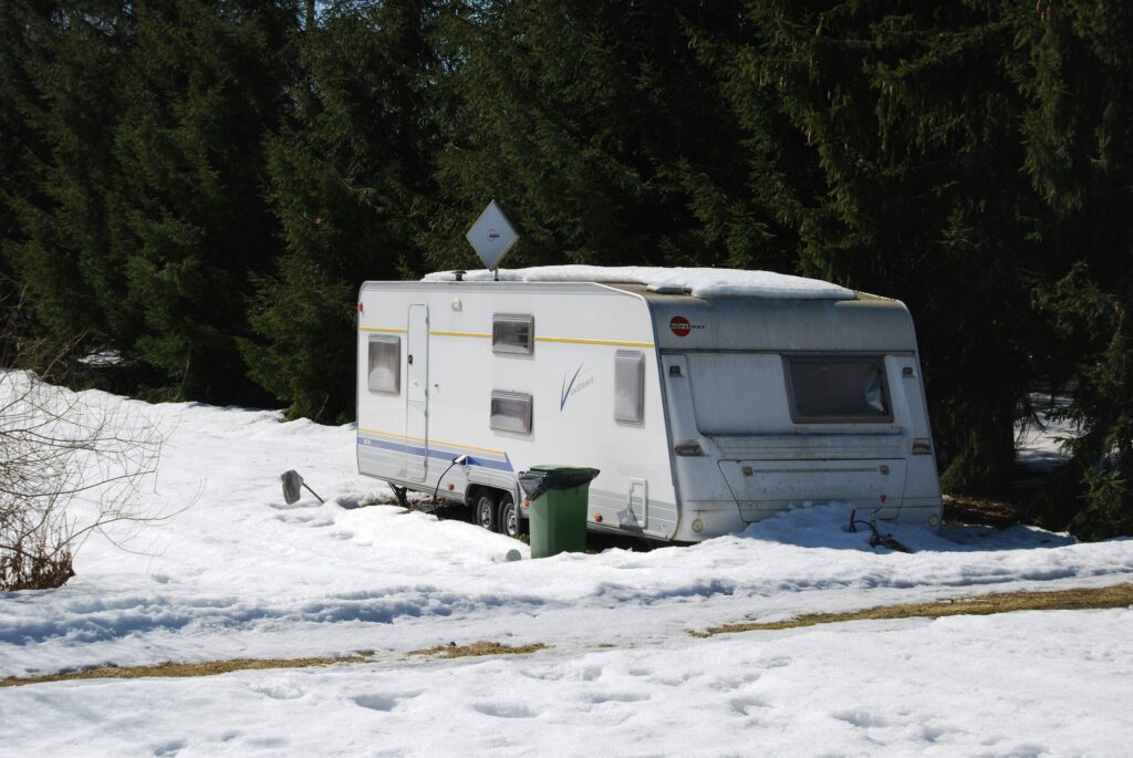 RV in the snow